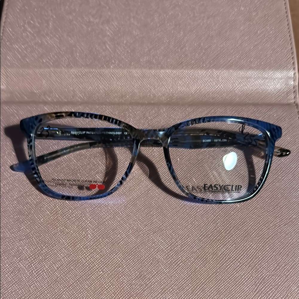 EasyClip Blue Patterned Glasses